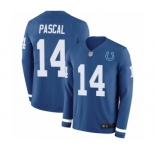 Men's Indianapolis Colts #14 Zach Pascal Limited Blue Therma Long Sleeve Football Jersey