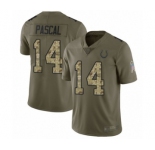 Men's Indianapolis Colts #14 Zach Pascal Limited Olive Camo 2017 Salute to Service Football Jersey