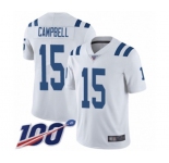Men's Indianapolis Colts #15 Parris Campbell White Vapor Untouchable Limited Player 100th Season Football Jersey