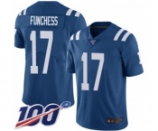 Men's Indianapolis Colts #17 Devin Funchess Royal Blue Team Color Vapor Untouchable Limited Player 100th Season Football Jersey