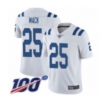 Men's Indianapolis Colts #25 Marlon Mack White Vapor Untouchable Limited Player 100th Season Football Jersey