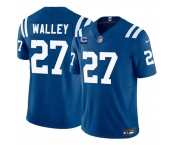 Men's Indianapolis Colts #27 Justin Walley Blue 2026 F.U.S.E. 1-Star C Patch Vapor Limited Football Stitched Jersey