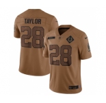 Men's Indianapolis Colts #28 Jonathan Taylor 2023 Brown Salute To Sertvice Limited Football Stitched Jersey