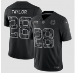 Men's Indianapolis Colts #28 Jonathan Taylor Black 2026 F.U.S.E. Salute to Service Limited Football Stitched Jersey