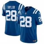 Men's Indianapolis Colts #28 Jonathan Taylor Blue 2026 F.U.S.E. With 4-Star C Patch Limited Football Stitched Jersey