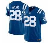 Men's Indianapolis Colts #28 Jonathan Taylor Blue 2026 F.U.S.E. With 4-Star C Patch Limited Football Stitched Jersey