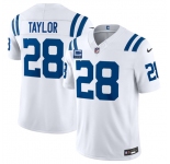 Men's Indianapolis Colts #28 Jonathan Taylor White 2026 F.U.S.E. With 4-Star C Patch Limited Football Stitched Jersey
