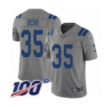 Men's Indianapolis Colts #35 Pierre Desir Limited Gray Inverted Legend 100th Season Football Jersey