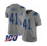 Men's Indianapolis Colts #41 Matthias Farley Limited Gray Inverted Legend 100th Season Football Jersey