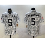 Men's Indianapolis Colts #5 Anthony Richardson 2024 Arctic Camo Salute To Service Limited Stitched Football Jersey