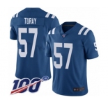 Men's Indianapolis Colts #57 Kemoko Turay Royal Blue Team Color Vapor Untouchable Limited Player 100th Season Football Jersey