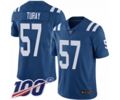 Men's Indianapolis Colts #57 Kemoko Turay Royal Blue Team Color Vapor Untouchable Limited Player 100th Season Football Jersey