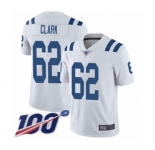 Men's Indianapolis Colts #62 Le'Raven Clark White Vapor Untouchable Limited Player 100th Season Football Jersey