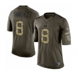 Men's Indianapolis Colts #8 Rigoberto Sanchez Green Salute to Service Football Jersey