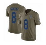 Men's Indianapolis Colts #8 Rigoberto Sanchez Limited Olive 2017 Salute to Service Football Jersey
