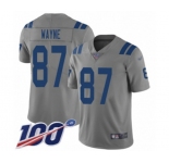Men's Indianapolis Colts #87 Reggie Wayne Limited Gray Inverted Legend 100th Season Football Jersey