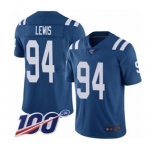 Men's Indianapolis Colts #94 Tyquan Lewis Royal Blue Team Color Vapor Untouchable Limited Player 100th Season Football Jersey