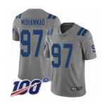 Men's Indianapolis Colts #97 Al-Quadin Muhammad Limited Gray Inverted Legend 100th Season Football Jersey