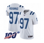 Men's Indianapolis Colts #97 Al-Quadin Muhammad White Vapor Untouchable Limited Player 100th Season Football Jersey