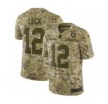 Men's Nike Indianapolis Colts #12 Andrew Luck Limited Camo 2018 Salute to Service NFL Jersey