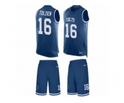 Men's Nike Indianapolis Colts #16 Scott Tolzien Limited Royal Blue Tank Top Suit NFL Jersey