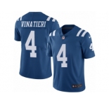 Men's Nike Indianapolis Colts #4 Adam Vinatieri Limited Royal Blue Rush NFL Jersey