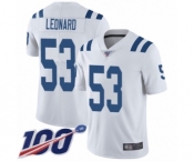 Men's Nike Indianapolis Colts #53 Darius Leonard White Vapor Untouchable Limited Player 100th Season NFL Jersey