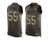 Men's Nike Indianapolis Colts #55 Sean Spence Limited Green Salute to Service Tank Top NFL Jersey