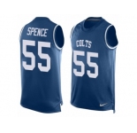 Men's Nike Indianapolis Colts #55 Sean Spence Limited Royal Blue Player Name & Number Tank Top NFL Jersey