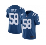 Men's Nike Indianapolis Colts #58 Trent Cole Limited Royal Blue Rush NFL Jersey