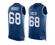 Men's Nike Indianapolis Colts #68 Al Woods Limited Royal Blue Player Name & Number Tank Top NFL Jersey