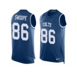 Men's Nike Indianapolis Colts #86 Erik Swoope Limited Royal Blue Player Name & Number Tank Top NFL Jersey