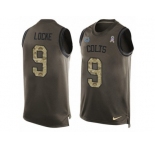 Men's Nike Indianapolis Colts #9 Jeff Locke Limited Green Salute to Service Tank Top NFL Jersey