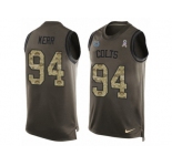 Men's Nike Indianapolis Colts #94 Zach Kerr Limited Green Salute to Service Tank Top NFL Jersey