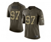 Men's Nike Indianapolis Colts #97 Al Woods Limited Green Salute to Service NFL Jersey