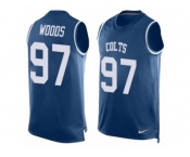 Men's Nike Indianapolis Colts #97 Al Woods Limited Royal Blue Player Name & Number Tank Top NFL Jersey