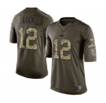 nike nfl jerseys indianapolis colts #12 luck army green[nike Limited Salute To Service]