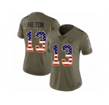 Women Nike Indianapolis Colts #13 T.Y. Hilton Limited Olive USA Flag 2017 Salute to Service NFL Jersey