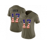 Women Nike Indianapolis Colts #17 Kamar Aiken Limited Olive USA Flag 2017 Salute to Service NFL Jersey