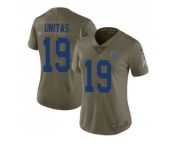 Women Nike Indianapolis Colts #19 Johnny Unitas Olive Stitched NFL Limited 2017 Salute to Service Jersey