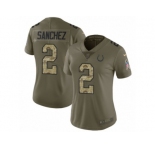 Women Nike Indianapolis Colts #2 Rigoberto Sanchez Limited Olive Camo 2017 Salute to Service NFL Jersey