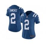 Women Nike Indianapolis Colts #2 Rigoberto Sanchez Royal Blue Team Color Vapor Untouchable Limited Player NFL Jersey