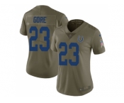 Women Nike Indianapolis Colts #23 Frank Gore Olive Stitched NFL Limited 2017 Salute to Service Jersey