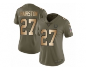 Women Nike Indianapolis Colts #27 Nate Hairston Limited Olive Gold 2017 Salute to Service NFL Jersey
