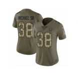 Women Nike Indianapolis Colts #38 Christine Michael Sr Limited Olive amo 2017 Salute to Service NFL Jersey