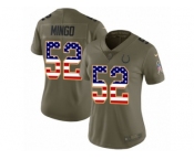 Women Nike Indianapolis Colts #52 Barkevious Mingo Limited Olive USA Flag 2017 Salute to Service NFL Jersey