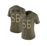 Women Nike Indianapolis Colts #56 Quenton Nelson Olive Camo Stitched NFL Limited 2017 Salute to Service Jersey