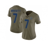 Women Nike Indianapolis Colts #7 Jacoby Brissett Olive Stitched NFL Limited 2017 Salute to Service Jersey