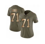 Women Nike Indianapolis Colts #71 Denzelle Good Limited Olive Gold 2017 Salute to Service NFL Jersey