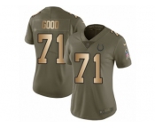 Women Nike Indianapolis Colts #71 Denzelle Good Limited Olive Gold 2017 Salute to Service NFL Jersey